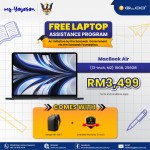 (my Yayasan) Apple 13-inch MacBook Air, M2 chip with 8-core CPU and 8-core GPU, 16GB, 256GB - Space Grey
