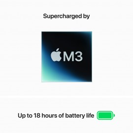 Apple 15-inch MacBook Air M3 chip with 8-core CPU and 10-core GPU, 8GB, 256GB SSD - Midnight