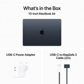 Apple 15-inch MacBook Air M3 chip with 8-core CPU and 10-core GPU, 8GB, 256GB SSD - Midnight