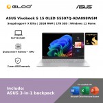 ASUS Vivobook S 15 OLED S5507Q-ADA098WSM Laptop (Snapdragon® X Elite X1E 78 100 | 15.6”3.2K OLED | 32GB RAM | 1TB SSD | Qualcomm® Adreno™ GPU | Windows 11 Home)