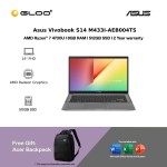 [Pre-order] Asus Vivobook S14 M433I-AEB004TS Laptop Indie Black (Ryzen7 4700U,8GB,512GB,14"FHD,W10) [FREE] Asus Backpack + Pre-installed with Microsoft Office Home and Student [ETA: 3-5 Working Days]