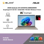 ASUS Zenbook A14 UX3407Q-ASB0226WS Laptop (SnapdragonX X1 26 100 | 14” WUXGA | 32GB RAM | 1TB SSD | Qualcomm Adreno GPU | Windows 11 Home | Office Home 2024 + Office 365)