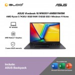 ASUS Vivobook 16 M1605Y-AMB811WSM Laptop (R5-7430U,8GB,512GB SSD,AMD Radeon Graphics,H&S+M365,16” WUXGA,W11H,Blk,2Y)