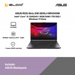 ASUS ROG Strix G16 G615J-HRV043W Gaming Laptop (NVIDIA® GeForce RTX™ 5050 | C i5-13450HX | 16" FHD+ | 16GB RAM | 1TB SSD | Windows 11 Home)