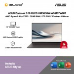 ASUS Zenbook S 16 OLED UM5606W-ARJ107WSM Laptop (AMD Ryzen 9 AI-HX370 | 16" 3K OLED Touch | 32GB RAM | 1TB SSD |AMD Radeon 890M Graphics | Windows 11 Home | Office Home & Student + Office 365)