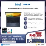 [Intel EVO l Pre-order] Asus Zenbook14 (X) OLED UX3402Z-AKM178WS Laptop (i7-1260P,16G,1TB SSD,Intel Iris Xe,H&S,14"2.8K,W11H,Blue) [ETA:-3-5 working days]