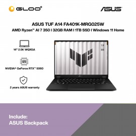 ASUS TUF A14 FA401K-MRG025W Gaming Laptop (AMD Ryzen AI 7 350 | 14" 2.5K WQXGA | 32GB RAM | 1TB SSD | NVIDIA RTX 5060 | Windows 11 Home)
