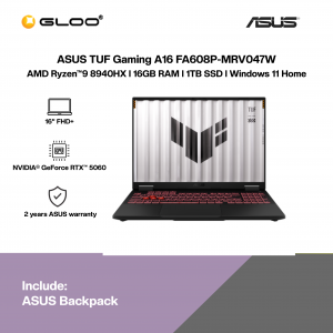 ASUS TUF Gaming A16 FA608P-MRV047W Gaming Laptop (NVIDIA® GeForce RTX™ 5060 | AMD Ryzen™ 9 8940HX | 16” 2.5K WUXGA | 16GB RAM | 1TB SSD | Windows 11 Home)