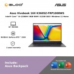 Asus Vivobook 16X K3605Z-FRP1008WS Laptop (Intel® Core™ i5-12500H |  16" WUXGA | 8GB RAM | 512GB SSD | NVIDIA® GeForce RTX™ 2050 | Windows 11 Home | Office Home & Student)