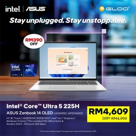 ASUS Zenbook 14 UX3405C-APZ146WS Laptop (Intel Core Ultra 5-225H | 14" OLED T | 16GB RAM | 512GB SSD | Intel Arc Graphics | Windows 11 Home | Office Home & Student+M365)