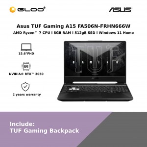 Asus TUF Gaming A15 FA506N-FRHN666W (AMD Ryzen 7 7435HS | 15.6"FHD | 8GB RAM | 512GB SSD | Nvidia GeForce RTX2050 | Windows 11 Home) 