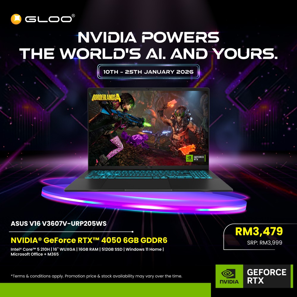 ASUS V16 V3607V-URP205WS Gaming Laptop (NVIDIA® GeForce RTX™ 4050 | C 5 210H | 16" WUXGA | 16GB RAM | 512GB SSD | Windows 11 Home | Office Home + M365)