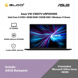 ASUS V16 V3607V-URP205WS Gaming Laptop (NVIDIA® GeForce RTX™ 4050 | C 5 210H | 16" WUXGA | 16GB RAM | 512GB SSD | Windows 11 Home | Office Home + M365)
