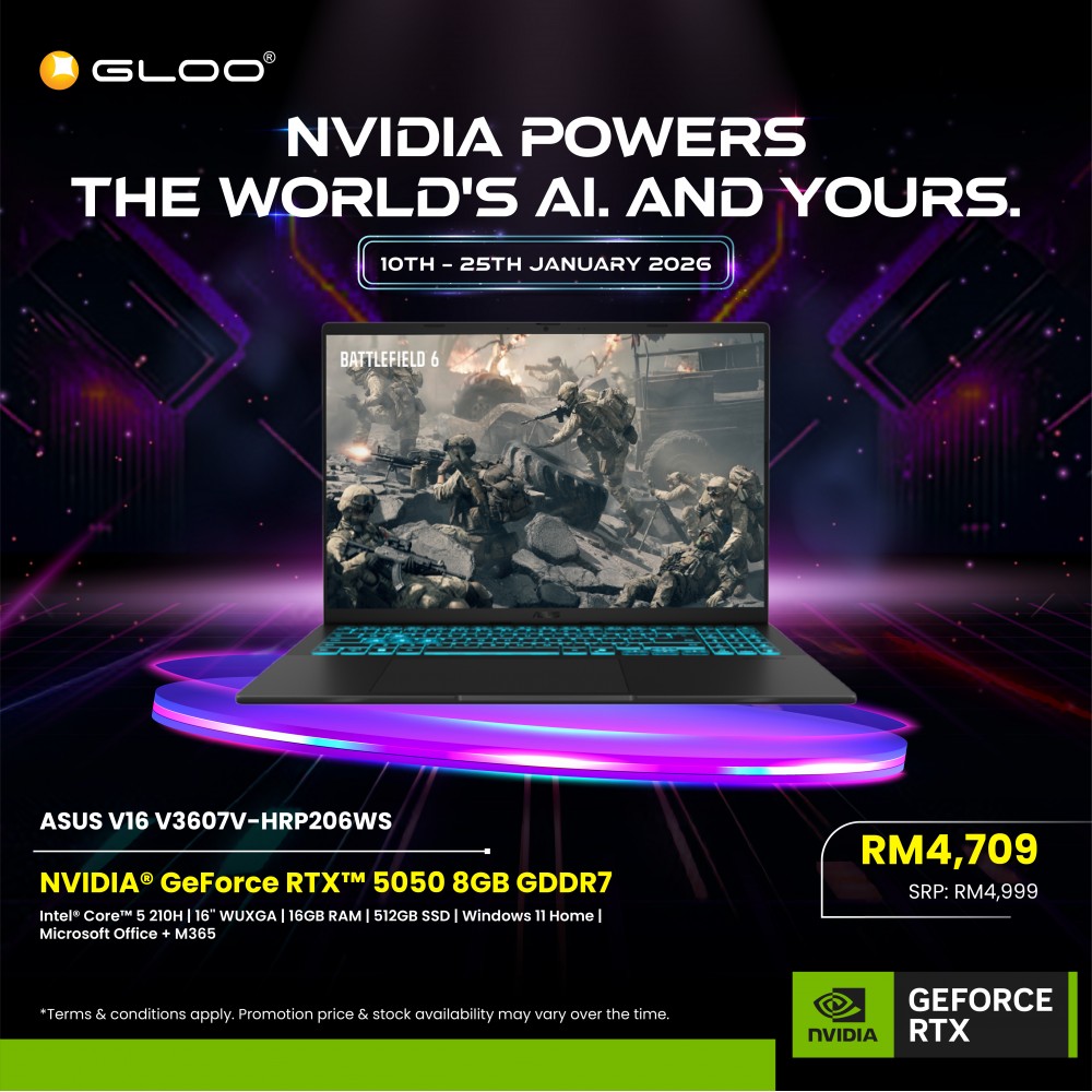 ASUS Gaming V16 V3607V-HRP206WS Gaming Laptop (NVIDIA® GeForce RTX™ 5050 | Intel® Core™ 5 210H | 16" WUXGA | 16GB RAM | 512GB SSD | Windows 11 Home |Microsoft Office Home 2024 + Microsoft 365)