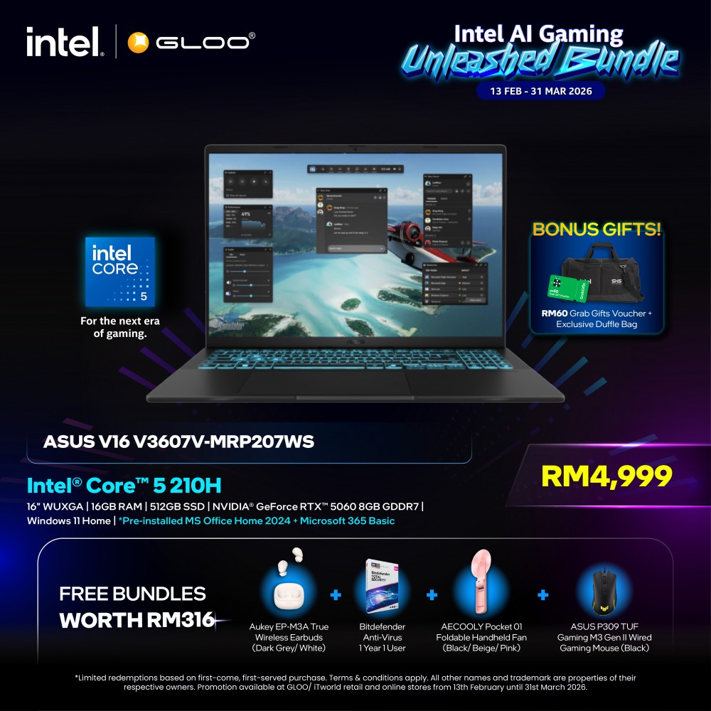 ASUS Gaming V16 V3607V-MRP207WS Gaming Laptop (NVIDIA® GeForce RTX™ 5060 | Intel® Core™ 5 210H | 16” WUXGA | 16GB RAM | 512GB SSD | Windows 11 Home | Microsoft Office Home 2024 + Microsoft 365)