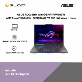 ASUS ROG Strix G16 G614P-RRV012W Gaming Laptop (AMD Ryzen 9 8940HX | 16" FHD+ | 32GB RAM | 1TB SSD | NVIDIA RTX5070 Ti | Windows 11 Home)
