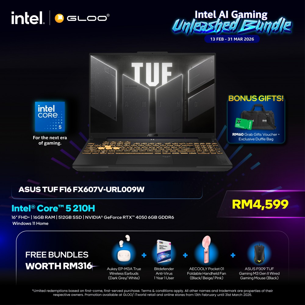 Asus TUF Gaming F16 FX607V-URL009W (NVIDIA® GeForce RTX™ 4050 | Intel Core i5-210 H | 16” WUXGA | 16GB RAM | 512GB SSD | Windows 11 Home) 