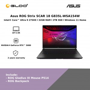 Asus ROG Strix SCAR 18 G835L-WSA154W (NVIDIA® GeForce RTX™ 5080 | CU 9-275HX | 18"2.5K | 32GB RAM | 2TB SSD | Windows 11 Home)