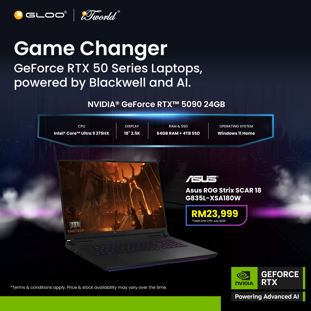 ASUS ROG Strix SCAR 18 G835L-XSA180W Gaming Laptop (Intel Core Ultra 9 Processor 275HX | 18" 2.5K WQXGA | 64GB RAM | 4TB SSD | NVIDIA RTX 5090 | Windows 11 Home)