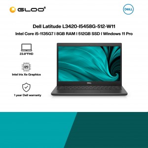 [Pre-order] Dell Latitude L3420-I5458G-512-W11 Laptop (i5-1145G7,8GB,512GB SSD,Intel Iris Xe Graphics,14”FHD,W11P,1Y PS) [ETA:3-5 working days]