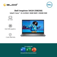 Dell Inspiron 5410-2582SG Laptop (i3-1125G4,8GB,256GB SSD,Intel UHD,H&S,W10H,14"FHD Touch,Silver,2Yr) + Pre-installed with Microsoft Office Home and Student