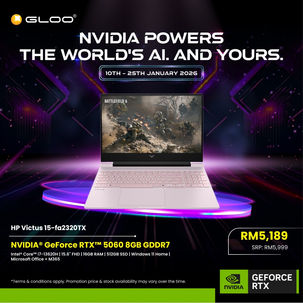 HP Victus 15-fa2320TX Gaming Laptop (NVIDIA® GeForce RTX™ 5060 | Intel® Core™ i7-13620H | 15.6" FHD | 16GB RAM | 512GB SSD | Windows 11 Home | Office+M365)