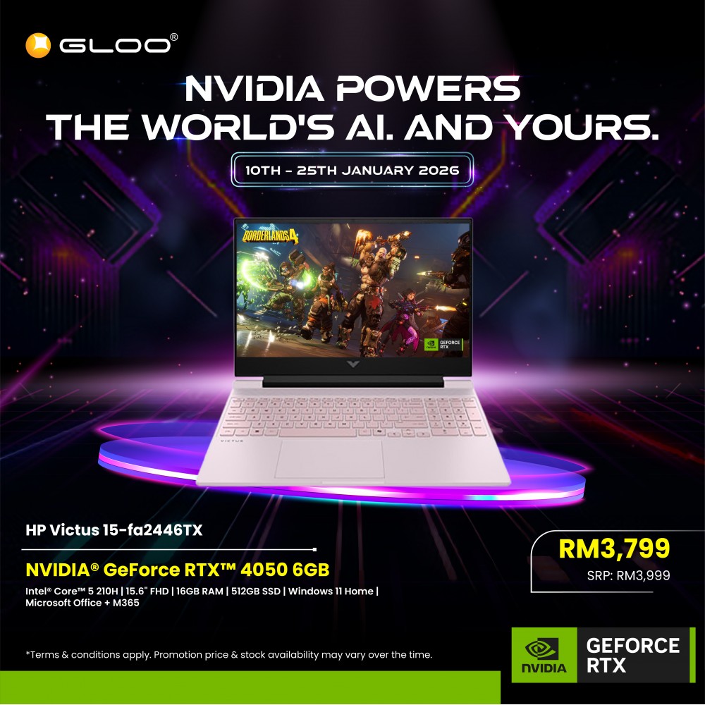 HP VICTUS 15-fa2446TX Gaming Laptop (NVIDIA® GeForce RTX™ 4050 | C5-210H | 15.6" FHD | 16GB RAM | 512GB SSD | Windows 11 Home | Microsoft Office Home 2024 + Microsoft 365 Basic)