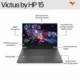 (my-Yayasan) HP Victus Gaming Laptop 15-fa2724TX 15.6'' FHD (Intel® Core™ i5-13420H | 16GB | 512GB | NVIDIA® GeForce RTX™ 2050 Graphics | Windows 11 Home | Preinstalled Microsoft Office Home and Student 2024 + 1 Year Office 365 Basic)