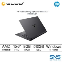 HP Victus Gaming Laptop 15-fb0033AX 15.6" FHD (AMD Ryzen 5 5600H, 512GB SSD, 8GB, AMD Radeon RX 6500M Graphics 4GB, W11H) - Mica Silver (Grab/Touch & Go credit redemption : 1/2/-30/4*)