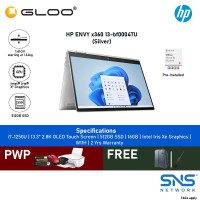 HP ENVY x360 13-bf0004TU 13.3" 2.8K OLED Touch Screen 2 in 1 Laptop (i7-1250U, 512GB SSD, 16GB, Intel Iris Xe Graphics, W11H) - Silver [FREE] Backpack + Pen + USB-C Hub + MS Office Home and Office (ecredit redemption : 1/2/-30/4*)