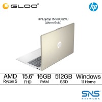 HP Laptop 15-fc0082AU 15.6'' FHD (AMD Ryzen 5 7530U, 512GB, 16GB, AMD Radeon Graphics, W11H) - Warm Gold [FREE] HP Backpack + Preinstalled Microsoft Office Home And Office (Grab/Touch & Go Credit Redemption : 1/5-31/7*)