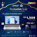 HP Laptop 15-fc0105AU (AMD Athlon™ Silver 7120U | 15.6" FHD | 8GB RAM | 512GB SSD | AMD Radeon™ Graphics | Windows 11 Home | Preinstalled Microsoft Office Home and Student)