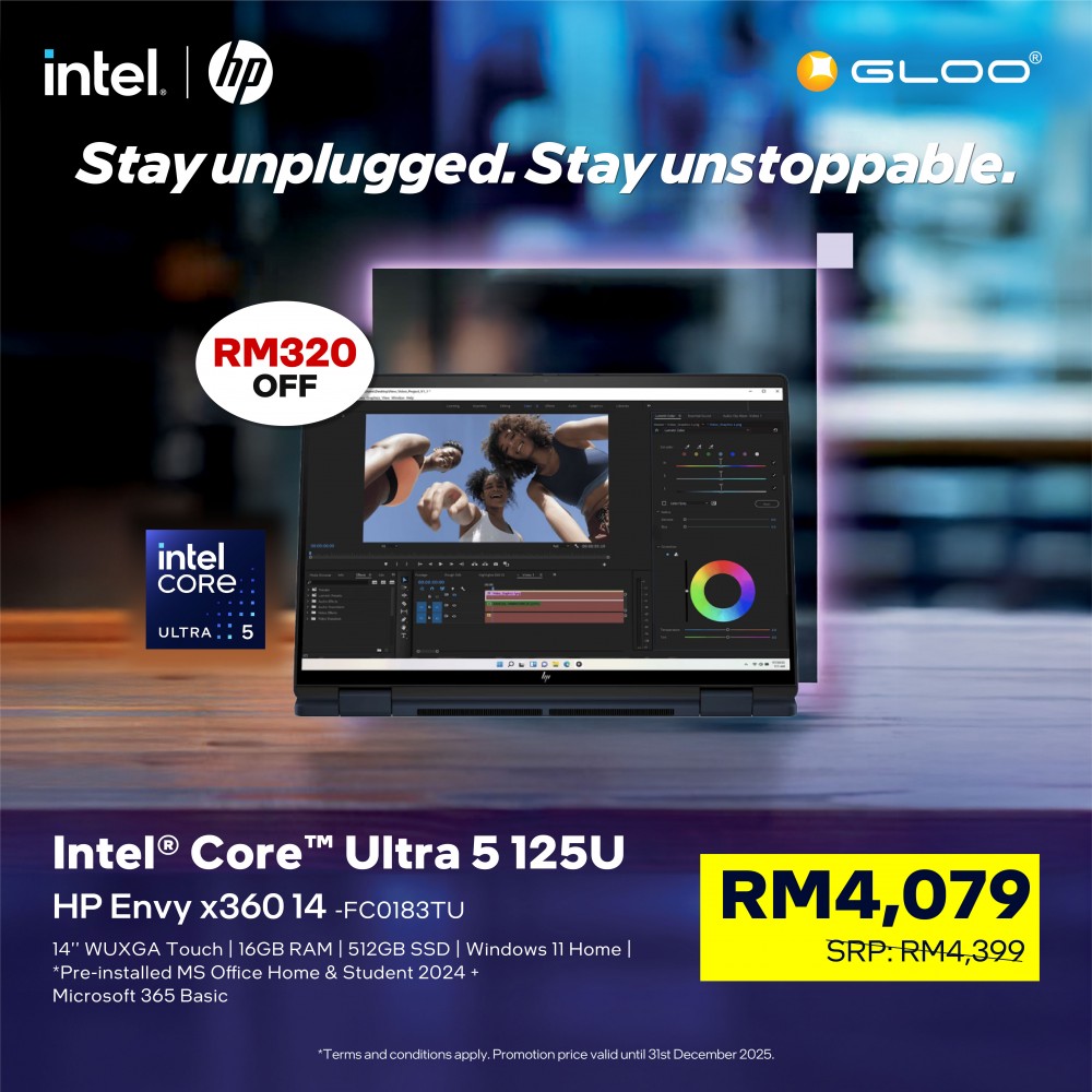 HP ENVY x360 14-fc0183TU (Intel® Core™ Ultra 5 125U | 16GB | 512GB SSD | Intel Graphics | Microsoft Office Home 2024 + 1 Year Office 365 Basic | Windows 11 Home)