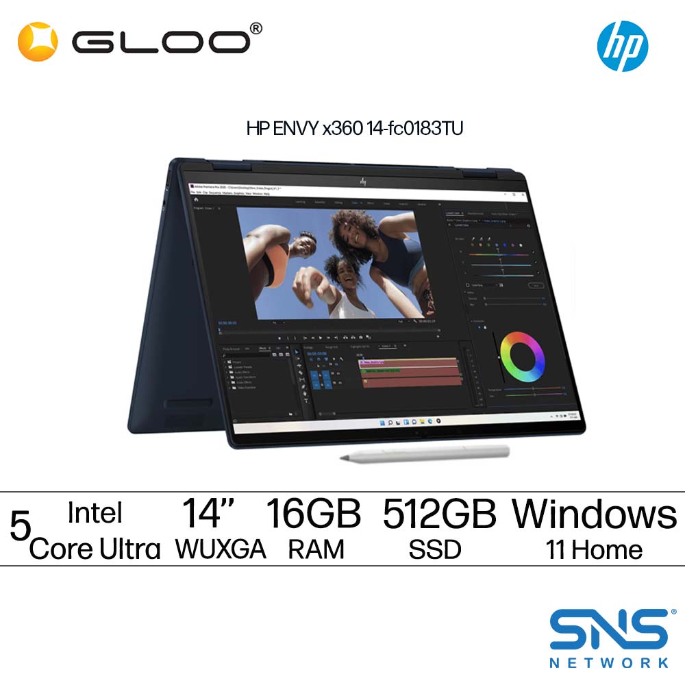HP ENVY x360 14-fc0183TU (Intel® Core™ Ultra 5 125U | 16GB | 512GB SSD | Intel Graphics | Microsoft Office Home 2024 + 1 Year Office 365 Basic | Windows 11 Home)