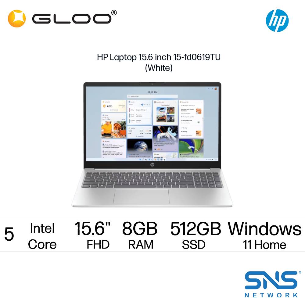 HP Laptop 15.6 inch 15-fd0619TU (Intel® Core™ 5 120U | 8GB | 512GB SSD | Intel UHD Graphics | Preinstalled Microsoft Office Home 2024 + Microsoft 365 Basic | Windows 11 Home)