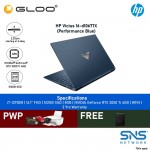 [Intel] HP Victus Gaming Laptop 16-d1067TX 16.1" FHD (i7-12700H, 512GB SSD, 8GB, NVIDIA RTX 3050 Ti 4GB, W11H) - Performance Blue [FREE] HP Pavilion Backpack (Grab/Touch & Go credit redemption : 1/11-31/1*)
