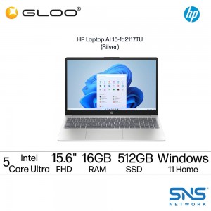 HP Laptop AI 15-fd2117TU (Intel Core Ultra 5-225U | 15.6" FHD | 16GB RAM | 512GB SSD | Intel Graphics | Windows 11 Home | Preinstalled with Microsoft Office HomE 2024 + Microsoft 365 Basic)