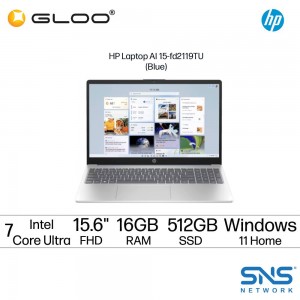 HP Laptop AI 15-fd2119TU Laptop (Intel® Core™ Ultra 7 255U | 15.6" FHD | 16GB RAM | 512GB SSD | Intel® Graphics | Windows 11 Home | Microsoft Office Home 2024 + Microsoft 365 Basic)