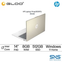 HP Laptop 14-ep0039TU 14” FHD (i7-1355U, 512GB SSD, 8GB,Intel Iris Xᵉ graphics, W11H) - Gold [FREE] HP Backpack + Preinstalled Microsoft Office Home And Office (Grab/Touch & Go Credit Redemption : 1/5-31/7*)
