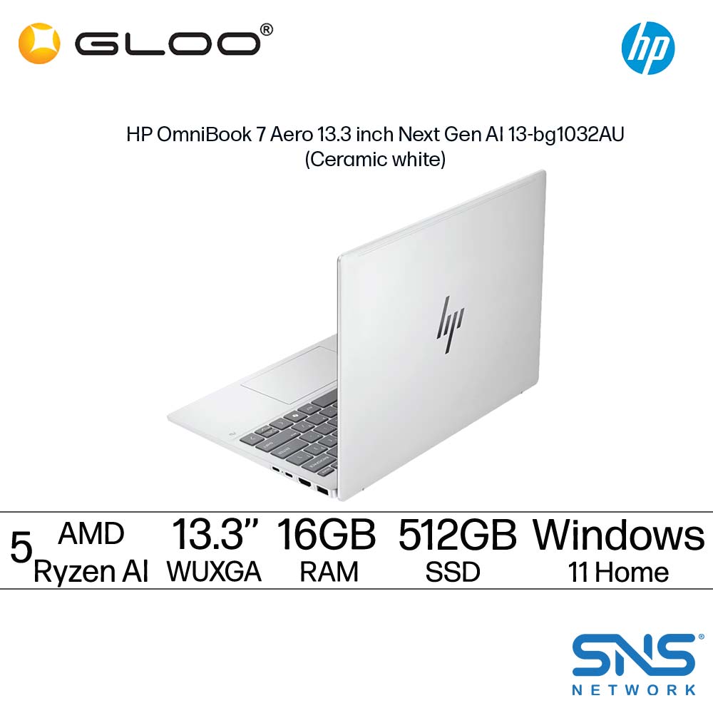 HP OmniBook 7 Aero 13.3 inch Next Gen AI 13-bg1032AU (AMD Ryzen™ AI 5 340 | 16GB | 512GB SSD | AMD Radeon™ 840M Graphics | Windows 11 | Preinstalled Microsoft Office Home 2024 + 1 Year Office 365 Basic)