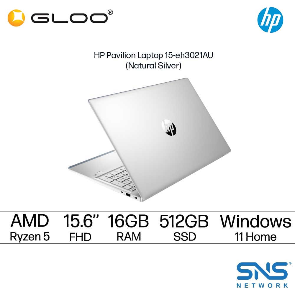 HP Pavilion Laptop 15-eh3021AU (AMD Ryzen™ 5 7530U | 15.6" FHD | 16GB RAM | 512GB SSD | AMD Radeon™ Graphics | Windows 11 Home | Preinstalled Microsoft Office Home and Student)
