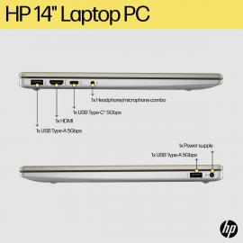 HP Laptop 14-em0046AU (AMD Ryzen™ 3 7320U | 14" FHD | 8GB | 512GB | AMD Radeon™ Graphics | Windows 11 Home | Preinstalled Microsoft Office Home and student + Office 365 Basic)