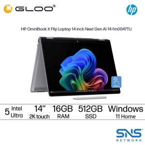 HP OmniBook X Flip Laptop 14 inch Next Gen AI 14-fm0047TU (Intel® Core™ Ultra 5 226V | 14" 2K touch | 16GB | 512GB SSD | Windows 11 Home | Microsoft Office Home 2024 + 1 Year Office 365 Basic)