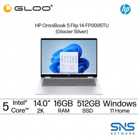 HP OmniBook 5 Flip 14-FP0095TU Laptop (Intel® Core™ 5 120U | 14" 2K Touch | 16GB RAM | 512GB SSD | Integrated Intel® Graphics | Windows 11 Home | Microsoft Office Home 2024 + Microsoft 365 Basic)