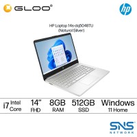 HP Laptop 14s-dq5048TU 14" FHD (i7-1255U, 512GB SSD, 8GB, Intel Iris Xe Graphics, W11H) - Silver [FREE] HP Backpack + Pre-Installed with Microsoft Office Home and Student (Grab/Touch & Go Credit Redemption : 1/5-31/7*)