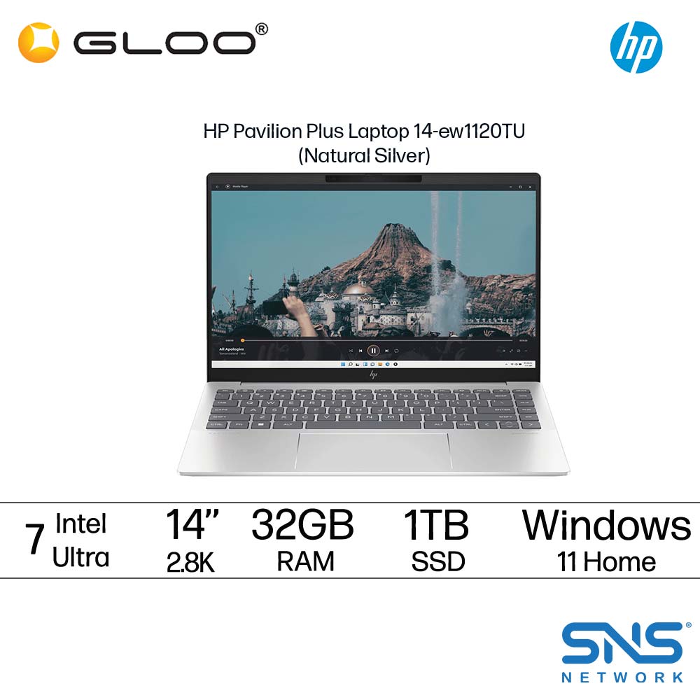 HP Pavilion Plus Laptop 14-ew1120TU (Intel® Core™ Ultra 7 155H | 14" 2.8K OLED | 32GB RAM | 1TB SSD | Intel® Arc™ Graphics | Windows 11 Home | Pre-installed MS Office Home & Student 2021 + Microsoft 365 Basic)