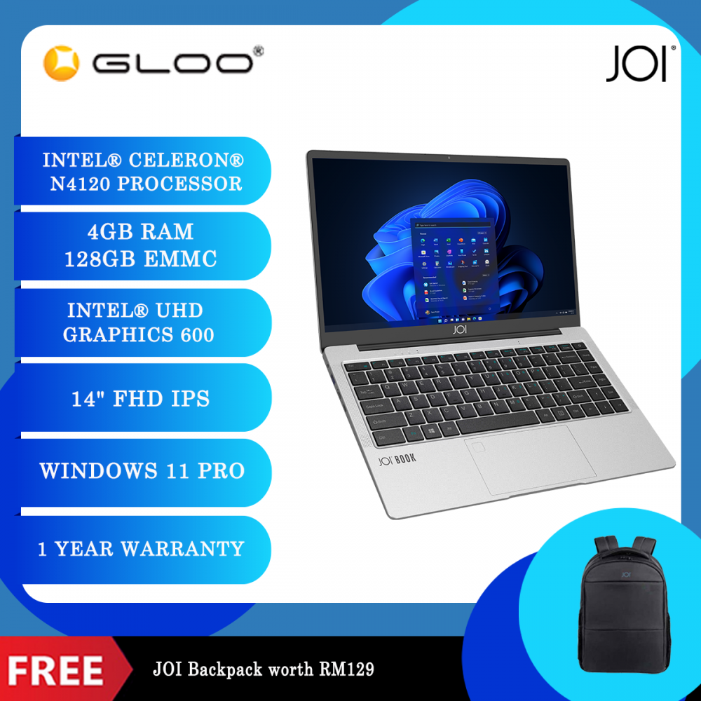 JOI Book 143 Pro (N4120,4GB,128GB eMMC,Integrated,14”,W11Pro)