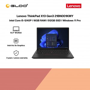 Lenovo ThinkPad X13 Gen3 21BN001KMY Laptop (i5-1240P,16GB,512GB,Integrated Intel Iris Xe,13.3” W11P,3yr) 