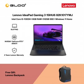 [NVIDIA l Pre-order] Lenovo IdeaPad Gaming 3 15IHU6 82K1017YMJ Gaming Laptop (NVIDIA® GeForce RTX™ 3050Ti 4GB,Intel Core i5-11300H,8GB,512GB SSD,15.6"FHD,W11H,Black)[ETA:3-5 working days]