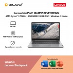 Lenovo IdeaPad 1 14AMN7 82VF0099MJ Laptop (AMD Ryzen™ 3 7320U | 14"FHD | 8GB RAM | 512GB SSD| Integrated AMD Radeon 610M Graphics | Windows 11 Home | Office Home & Student) 